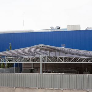 Asgard pergola to cover the exterior warehouse of IKEA